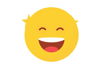 Cheerful yellow emoji face with golden star eyes