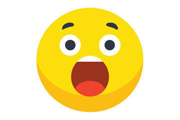 Shocked yellow emoji with wide open mouth vector illustration