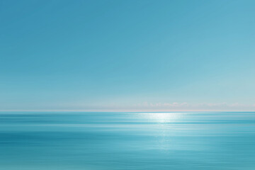 Quiet seascape with blue sea and sky