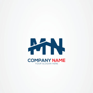 MN or NM Creative Modern Letters Logo Design Element
