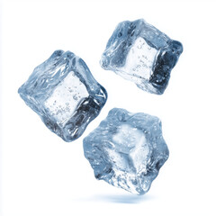 Obraz premium Ice Cubes Falling - Refreshing Coldness , PNG isolated cut out image