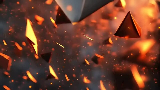 Fiery Fragments: Envelopes in a Volcanic Abstract Digital Eruption of Motion