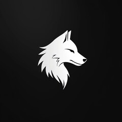 A Tundra Arctic Grey White Wolf Face Silhouette logo design