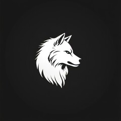 A Tundra Arctic Grey White Wolf Face Silhouette logo design
