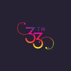 33 Year Anniversary Logo, 33 birthday, Vector Template Design element for birthday, invitation, wedding, jubilee and greeting card 