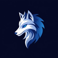 simple wolf head for logo company design