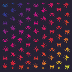 Marijuana seamless pattern Weed vector cannabis leaf tile background polka dot scarf isolated repeat wallpaper