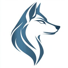 simple wolf head for logo company design