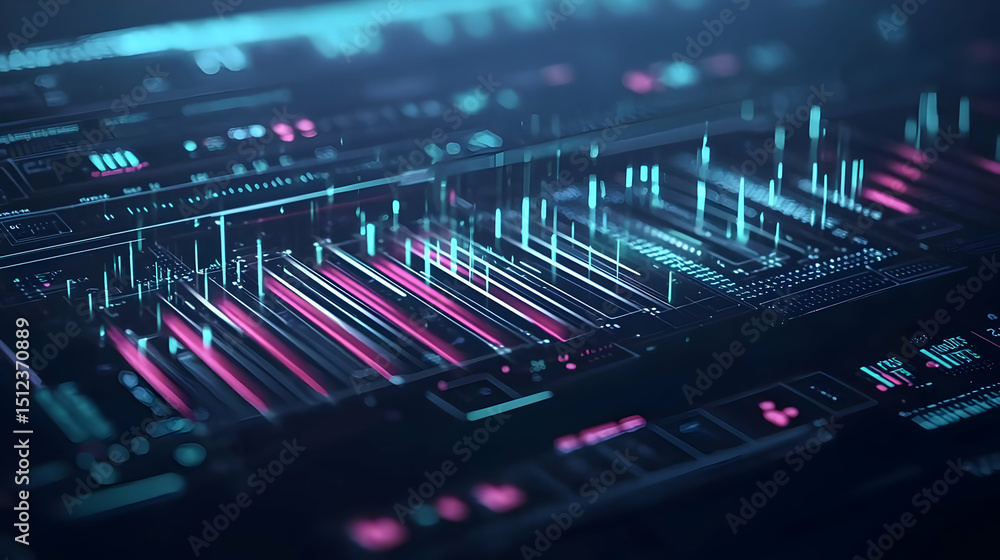 Poster abstract digital data visualization interface