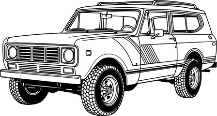 vector illustration of retro classic  suv  truck © создать 8 углов