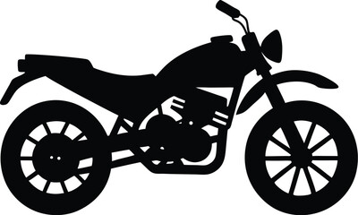 Fototapeta premium silhouette of cross motorcycle on white background