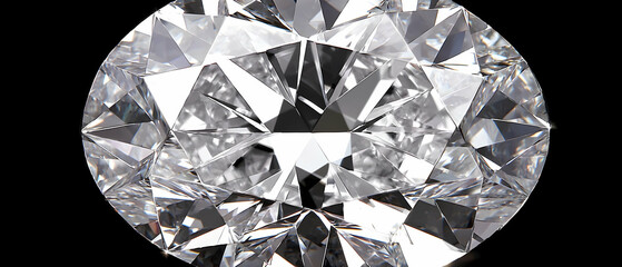 Oval Faceted Diamond Gemstone