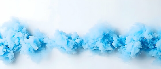 Abstract Blue Ink Splash Pattern On White Background
