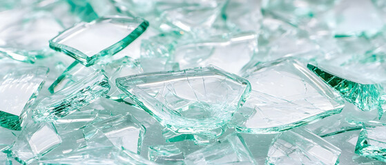 Closeup Of Broken Glass Pieces