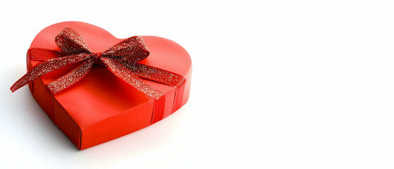 Red Heart Shaped Gift Box With Ribbon