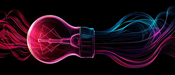 Abstract Glowing Lightbulb Design
