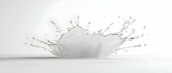 Abstract Milk Splash On White Background
