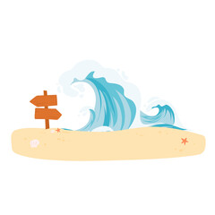 vector illustration of a beach