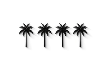Obraz premium Four black palm trees minimalist design