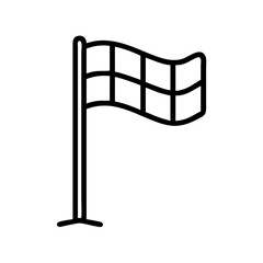 Simple linear vector icon of a waving flag on a pole  
