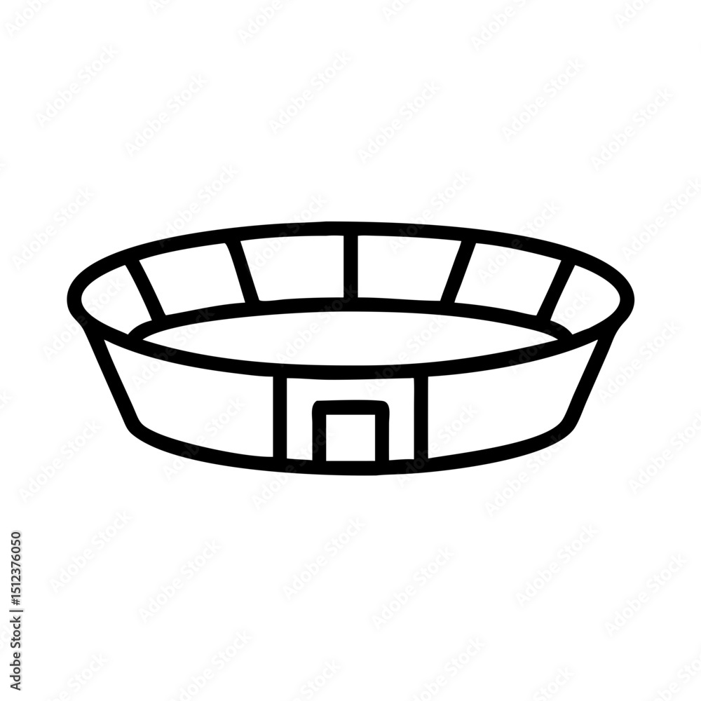 Aufkleber outline of a stadium silhouette in simple linear vector design