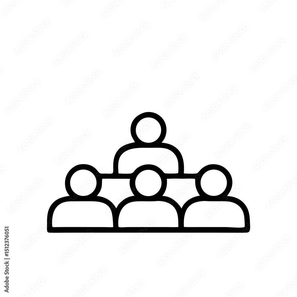 Poster group of people in a simple linear vector icon design