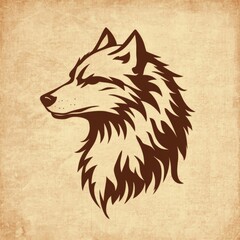 Wolf head Vector illustration. Wolf Vintage Logo
