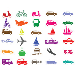 silhouette of planes , cars , trucks