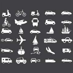silhouette of planes , cars , trucks
