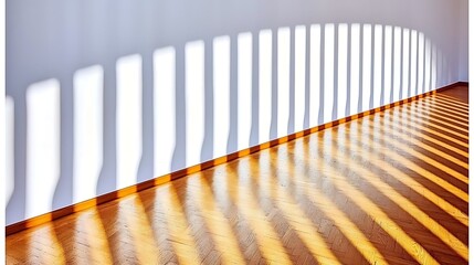 Obraz premium Soft morning light creating a peaceful mood with subtle shadow patterns playing on natural wood flooring
