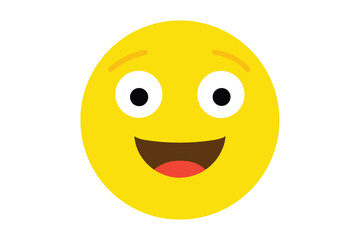 Fototapeta premium Yellow emoji with upward rolling eyes vector illustration