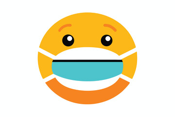 Medical face mask emoji vector illustration