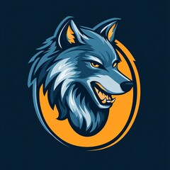wolf lettering vector design logo with wolf roar in letter o