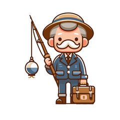 illustration design of a fisherman fishing