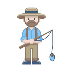 illustration design of a fisherman fishing
