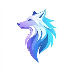 Wolf silhouette isolated on white, wild animal, logo with wolf, vector image