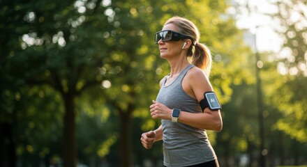 Morning run using smart wearable tech.