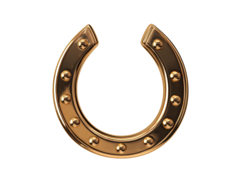Golden Horseshoe: A beautifully crafted golden horseshoe glimmers with opulence, a symbol of good fortune and timeless appeal.