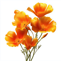 Obraz premium Stunning Orange Californian Poppy Bouquet , PNG isolated cut out image