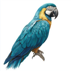 Fototapeta premium Stunning Blue and Yellow Macaw Illustration , PNG isolated cut out image