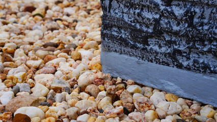 The texture of white and brown pebbles