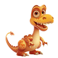 A cartoon dinosaur with a big smile on its face