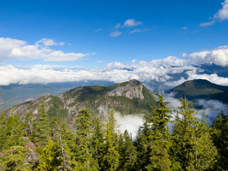 View across the beautiful mountains in British Columbia, Canada