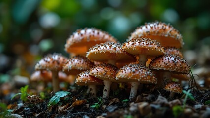 Mushrooms in Indian Landscape, Autumnal Hues