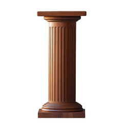 A wooden column with a square top
