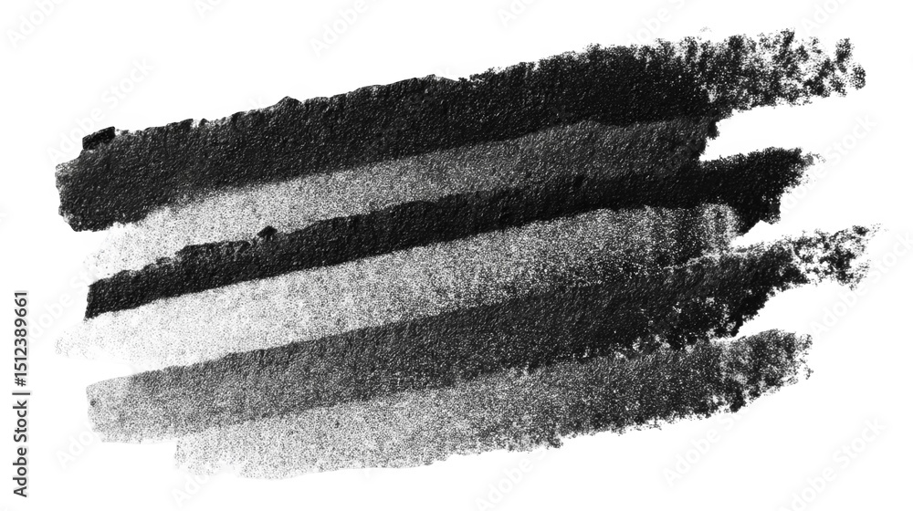 Poster black charcoal strokes are fading to white with a textured, grainy appearance against a transparent 