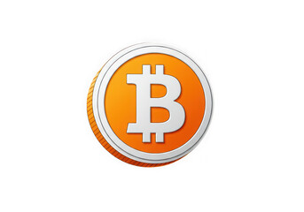 Fototapeta premium Bitcoin cryptocurrency coin symbol isolated on transparent background