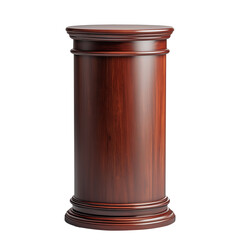 A tall wooden column with a brown finish