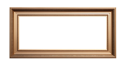 A gold framed picture with a white background