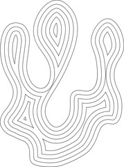 Wavy concentric lines shape a contemporary fluid form with organic, free-flowing contours.